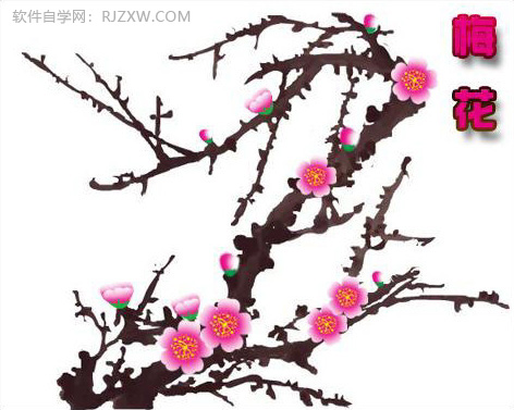 用Photoshop鼠繪漂亮的梅花第1步