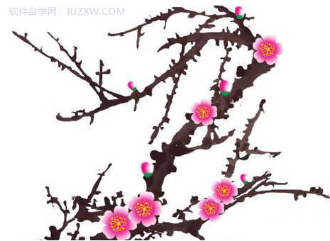 用Photoshop鼠繪漂亮的梅花第12步