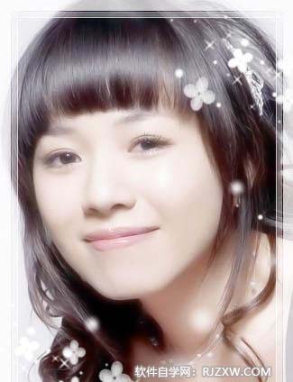 Photoshop用圖層混合模式給MM美白教程第2步